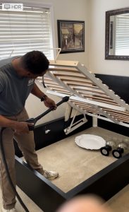 steaming bed bugs on bed frame - K&A Pest Control